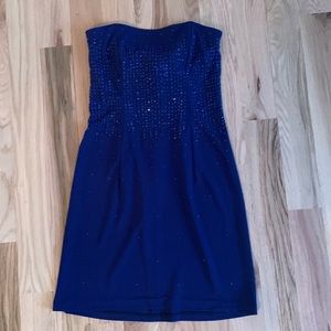 Navy Blue sparkly formal mini dress